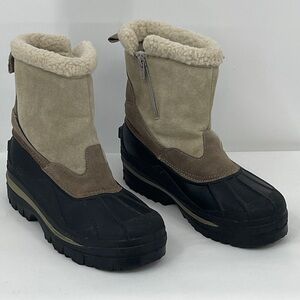 POLAR EDGE 3M Thinsulate Cream and Gray Insulated Lining DUCK BOOTS WOMENS 8